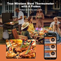 Thermomètre à viande Bluetooth à 4 sondes, portée sans fil de 400 pieds, thermomètre numérique à lecture instantanée pour aliments, thermomètre pour barbecue
