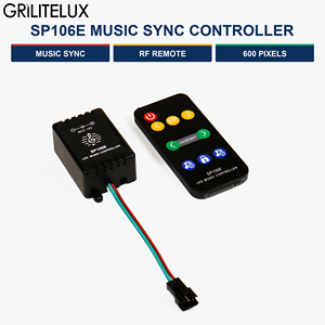 Controlador de Tira LED Direccionable SP106E, 600 Píxeles, Control Remoto RF de 9 Teclas, Sincronización Musical para Sala de Juegos, Luces de Tira RGB - Product Image 1