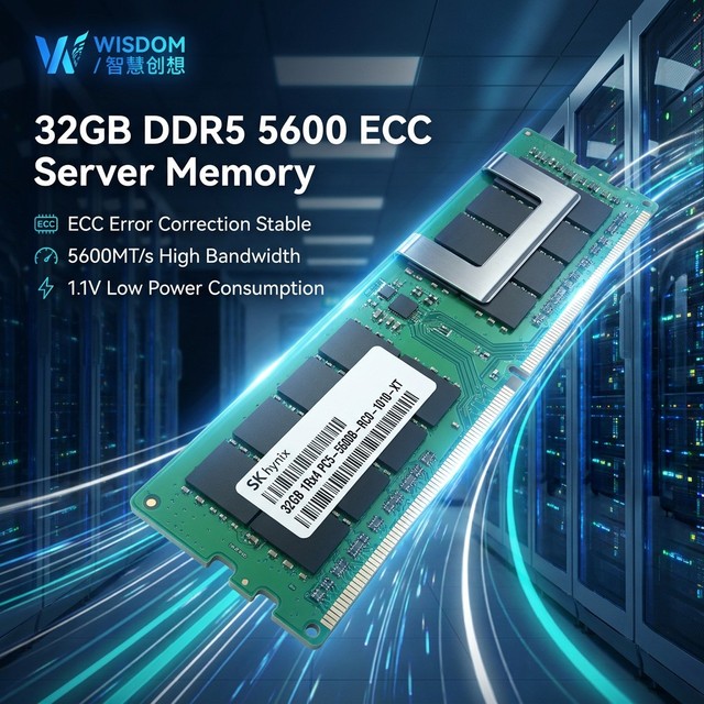 32GB DDR5 5600MT s PC5 44800 288 Pin RDIMM ECC High Bandwidth 1 1V Low Power Enterprise Grade Original DDR5 5600 Server Memory