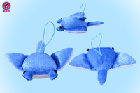 Petit porte-clés requin en peluche de 3 pouces série d'animaux sous-marins amusants poupées de machine à griffes personnalisées