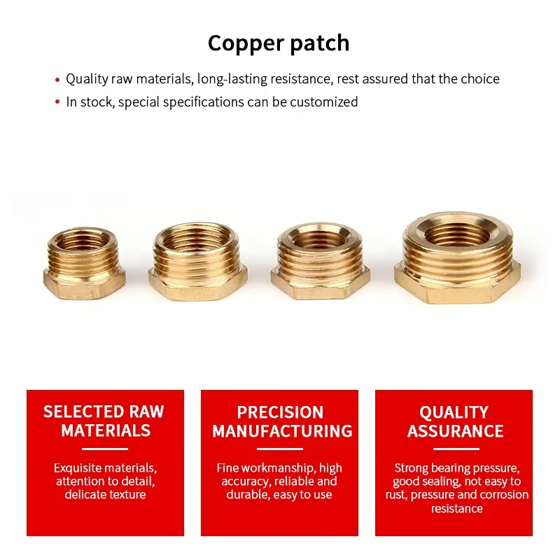 Custom Stainless Steel Brass Connection Double Joint Hardware Fittings Straight Pipe Joint Copper Fittings