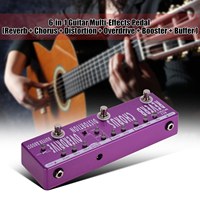 Guitare 6 en 1 RC5 avec pédale à effets multiples, réverbération, chœur, distorsion, surdrive, amplificateur, tampon, coque entièrement métallique avec True Byp