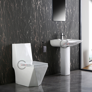 Modern High Quality Ceramic Sanitary Ware Pedestal <b>Basin</b> Bulk Purchase White Column <b>Basin</b> for Hotel Project - Product Image 2