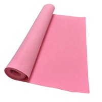 Rouleau de tissu en feutre 100 % polyester respirant de 1 à 6 mm, brossé, pour tapis de mariage, exposition, bureau, avec support en feutre rose