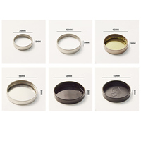 Lids métalliques pour pots Unishell en fer blanc, finition lisse, finitions or, argent, noir, filetage 38-400, 45-400, 53-400, 58-400, 70-400