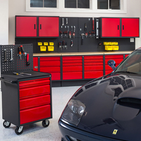 Armoire à outils et établi combinés en acier laminé à froid robuste pour atelier et garage, pour un rangement efficace