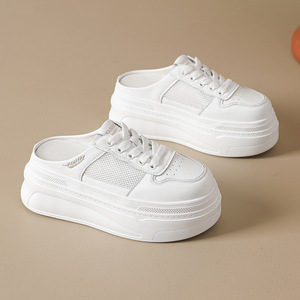 Chaussures à talon mi-haut, à semelle épaisse, à plateforme, style 'cake', rehaussant la silhouette, idéales pour les promenades décontractées - Product Image 5