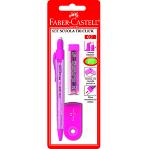 FABER CASTELL - TRI CLICK SCHOOL SET 1 CARNET DE MÉMOIRES/CRAYON MÉCANIQUE/GRAPPE DE CRAYONS/GOMME - Product Image 1