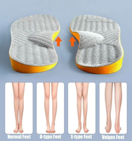 Semelles orthopédiques pour adultes pour X-leg Valgus Inner Splasted Feet Memory Foam EVA Material avec PU Inside Wear Semelles correctrices pour chaussures