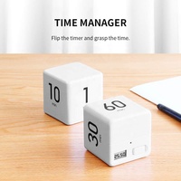 Temporizador de cuenta regresiva Pomodoro Cube, temporizador digital de productividad para estudio, temporizador para niños, gestión del tiempo de Google, temporizador de cocina con tapa abatible.
