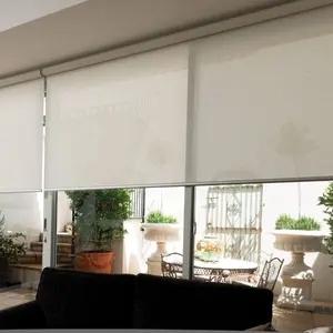 Persianas enrollables de tela para sala de estar, protector solar eléctrico