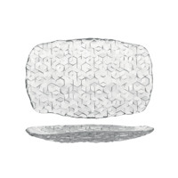 Plateau de service en verre Cubik 25,5 × 17,5 cm rectangulaire transparent