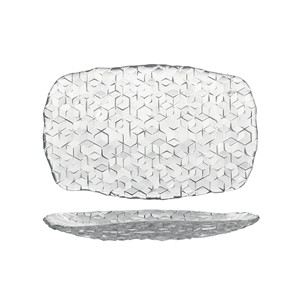 Plateau de service en verre Cubik 25,5 × 17,5 cm rectangulaire transparent - Product Image 1