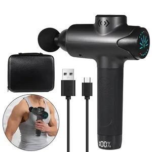 Pistolet de massage musculaire à percussion 30 vitesses Dropshipping Pistol Tool Handheld Massager Touch Screen Fascial Massage Gun