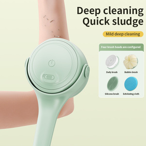 Dual Handle Electric <b>Shower</b> <b>Brush</b> with Battery Power Waterproof Design <b>for</b> Facial Exfoliation & <b>Back</b> Massage - Product Image 4