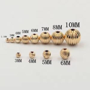 Premium 14k gold filled pumpkin spacer beads for jewelry making bracelet components - Product Image 1