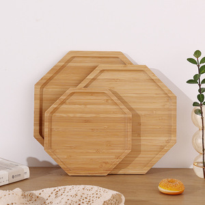Juego de bandejas de servir de bambú, 3 piezas, rectangulares con bordes redondeados para uso en la cocina del hogar - Product Image 2