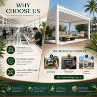 Garten-Überdachung Wasserdichter Pavillon 6x4 Motorisiertes Metall-Outdoor-Lamellendach-System Bioklimatische Aluminium-Pergola