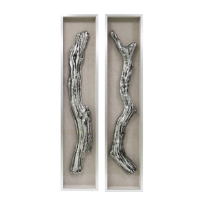 Scultura da Parete Rustica in Legno con Design a Rami Testurizzati per Arredamento Moderno di Soggiorno e Camera da Letto - Product Image 1