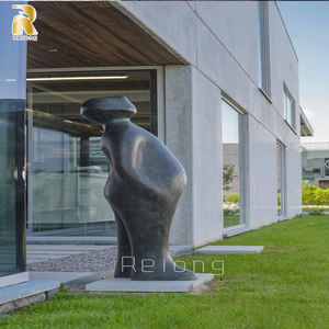 Statue grandeur nature extérieure jouant du piano en bronze Welcome Lady Statue - Product Image 3