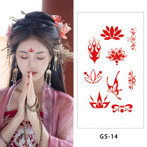 Pegatinas de Pintura Facial Temporal Impermeable con Diseño de <span class=keywords><strong>Flores</strong></span> Hanfu Estilo Chino <span class=keywords><strong>para</strong></span> la Frente y el Cuerpo, Diseño de Tatuaje Bindi - Product Image 6