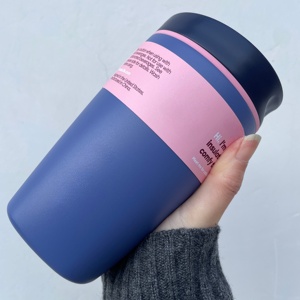 Nuovo Arrivo: Tazza da Caffè in Acciaio Inox a Doppia Parete da 12oz, Tumbler Isolato Antigoccia <span class=keywords><strong>con</strong></span> Coperchio Scorrevole per Auto - Product Image 2