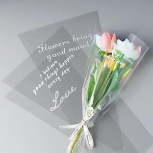 أكياس التعبئة والتغليف البلاستيكية الشفافة ، مع حامل مقبض ، حجم مخصص طباعة أكمام الزهور - Product Image 2