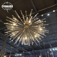 Lustre suspendu en cristal LED de style contemporain pour restaurant, café, boutique, villa