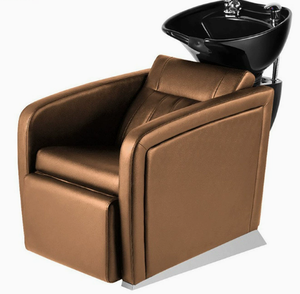 Fauteuil de lavage de cheveux semi-inclinable de style rétro pour salon de coiffure et institut de beauté, avec système de remplissage d'eau - Product Image 1