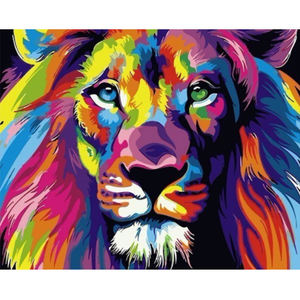 Gran oferta DIY León Animal pintura al óleo marco hecho a mano pintura <span class=keywords><strong>de</strong></span> colores por números para la decoración <span class=keywords><strong>de</strong></span> la sala <span class=keywords><strong>de</strong></span> estar del hogar - Product Image 2
