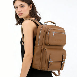 Mochila de Cuero PU con Logotipo Personalizado, Mochila para Portátil de Negocios, Mochila de Viaje de Gran Capacidad, Fabricante de Mochilas - Product Image 1