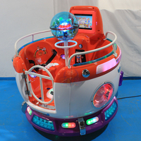 Offre Spéciale enfants électrique monnayeur MP5 espace jouet voiture en plastique double Machine à bascule rotative élévation étoile Amusement