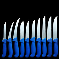 Ensemble de couteaux à fileter le poisson en acier inoxydable de qualité supérieure, écologiques, pour le désossage, le pelage, la découpe de la viande, manche rouge en PP
