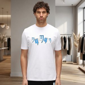 Camiseta de manga corta unisex para hombre, estilo vintage, corte ajustado, transpirable, que absorbe la humedad, mezcla de algodón, con letras, cuello redondo, transfronteriza - Product Image 1