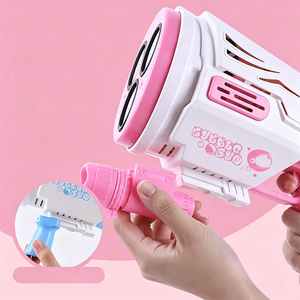 Nouveau pistolet à bulles électrique automatique à 30 trous, style spatial, avec lumière, pour les enfants, jeu de fête d'été en plein air - Product Image 4