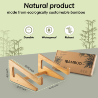 MY FAT GORILLA Nouveau support d'ordinateur portable en bois de bambou, rehausseur fixe avec moule exclusif pour ordinateur de bureau/PC - 10-15 pouces