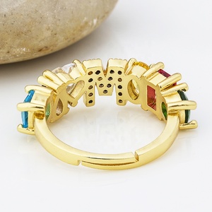 Bague ajustable QIKU en zircon avec initiale en forme de cœur (lettres A-Z) pour femme, bijou de mode tendance pour les voyages décontractés – Vente en gros, produits populaires sur TikTok - Product Image 4