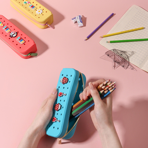 Étui à crayons en silicone de qualité supérieure en gros, étui à crayons créatif DIY pour les élèves du primaire et du secondaire - Product Image 3