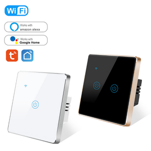 Pour Tuya Smart <span class=keywords><strong>WiFi</strong></span> Touch Light Switch 1/2/3gang Minuterie de cadre en aluminium Google Alexa Smart Home Compatible 10A Max. Remote App Con - Product Image 2