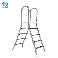 COURONNE D'EAU Durable En Acier Inoxydable 304/316 Antidérapant Sécurité Piscine Échelle 3 Escaliers Confortables De Piscine Creusée