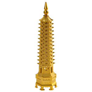 Brass Wenchang Pagoda Ornament 9 Story And <b>13</b> Story Gold Plated For Study Living <b>Room</b> Home Decor - Product Image 5