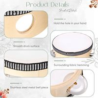 Tambourins de mariage pour adultes, tambours à main, instruments de musique, bruiteurs, en carton, pour église, fête, 4/6/8 pouces