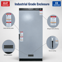 Armoire de distribution électrique SNY en acier galvanisé, modèle 1AGP-36, indice de protection IP66, courant 100A, 6 prises