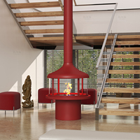 Cheminée suspendue au plafond, foyer à bois pour chauffage intérieur, foyer sans fumée, four à bois sans fumée pour intérieur