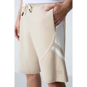 Shorts pour homme en coton beige, épais, doux, texturé, coupe standard, basique - 81281 - Beige - Product Image 4