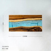 Table de salle à manger en bois de noyer haut de gamme avec résine époxy transparente pour bureau ou table de rivière