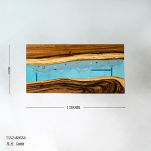 Thời Trang Hàng Đầu Gỗ Óc Chó Cao Nhựa Epoxy Gỗ Bảng Thiết Kế Bữa Ăn Tối Rõ Ràng Nhựa Epoxy Trong Suốt Cho Sông Văn Phòng Bảng - Product Image 3