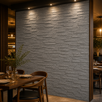 Panneau WYRAX aspect pierre grise, pour hall d'hôtel, 300x1200mm, léger, en PU, décoration d'hôtel, pierre grise