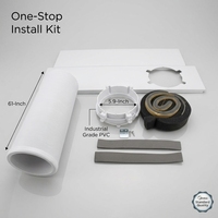 Kit de ventilation de fenêtre portable industriel et commercial pour climatiseur, adaptateur de tuyau d'évacuation de 5,9 pouces, joint coulissant réglable en PVC/caoutchouc
