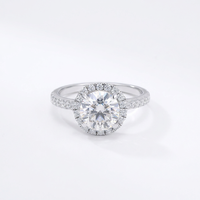1CT 2CT Ovaler S925 Sterling Silber Rhodium-Plattierter Ring mit Krappenfassung, GRA-Zertifizierter Moissanit-Ring für Unisex